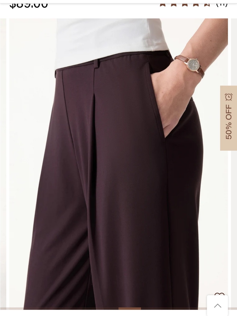 Stretchy Flowy High Rise Wide Leg The Success pants - Navy - Picture 5 of 6